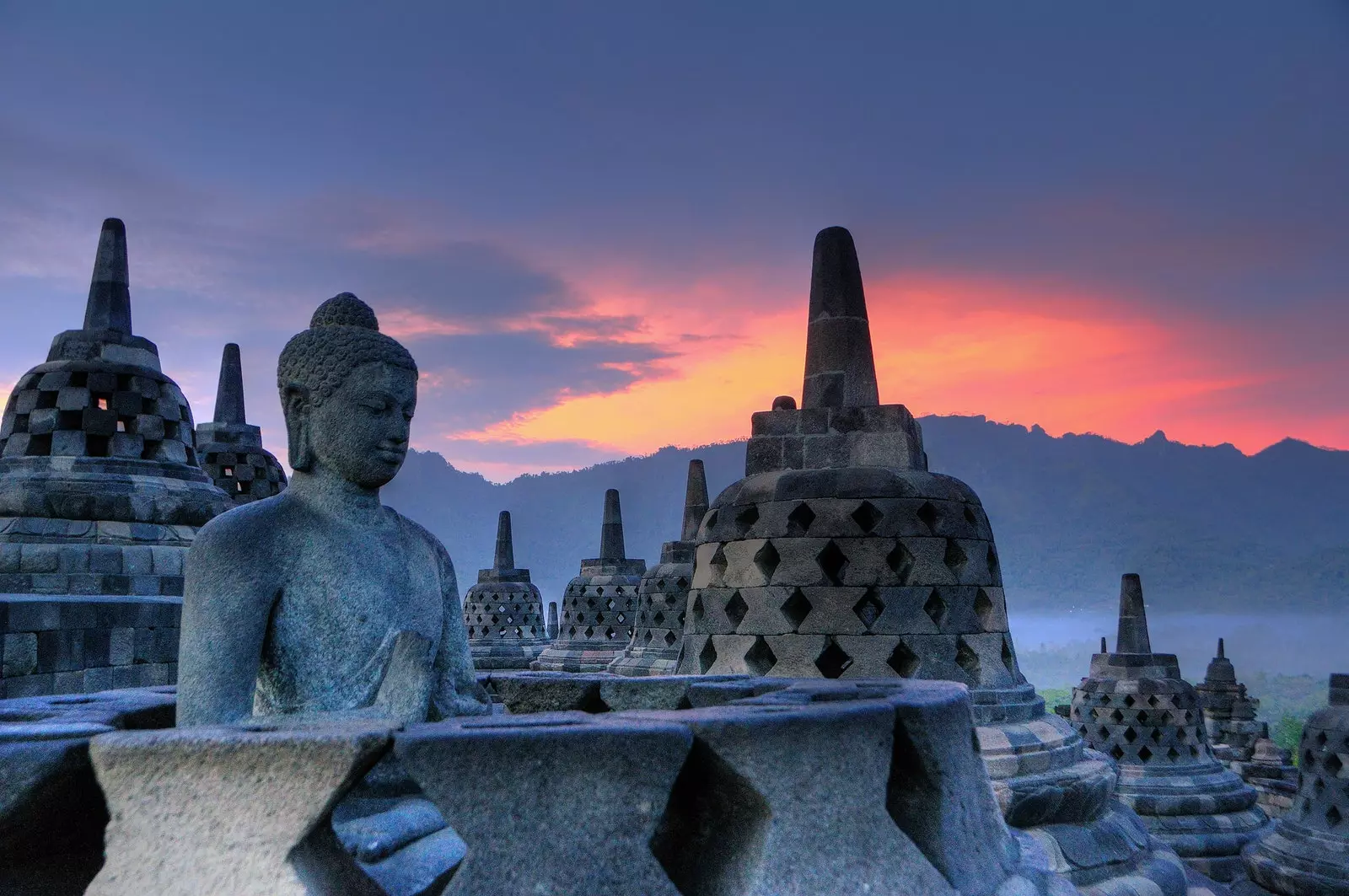 Borobudur an Zentral Java Indonesien