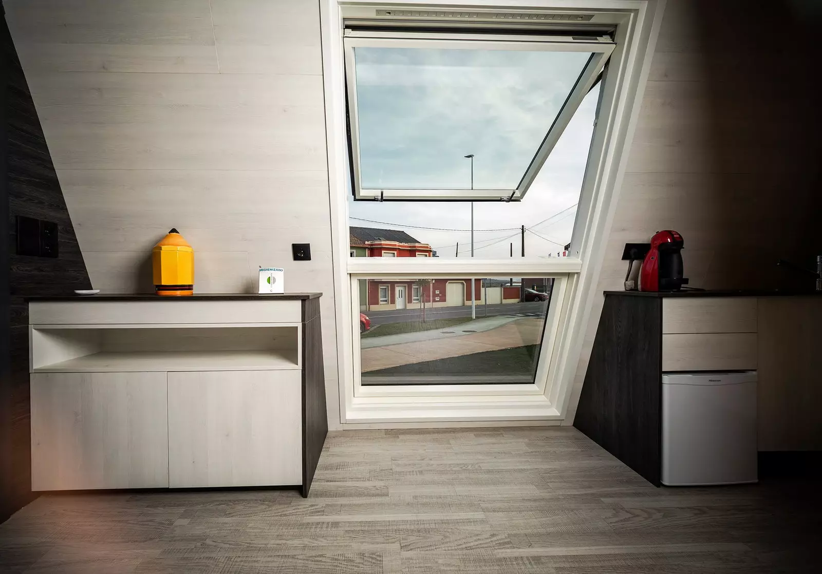 Interieur van de Quechova modulaire cabine