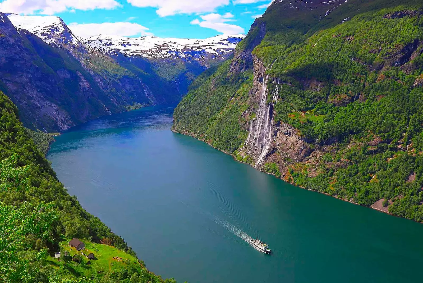 boat in norwegian fjord