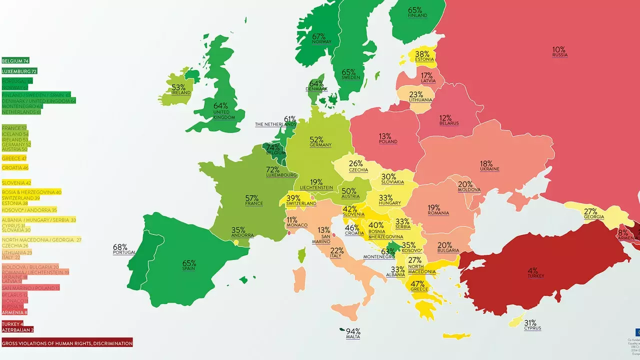 Práva LGBTIQ+ kolektivu se v roce 2021 nezlepšila (MAPA)