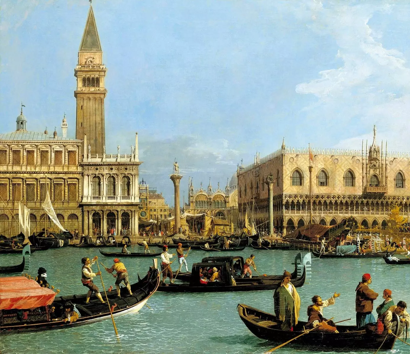 Il bacino di San Marco in de giorno dell'Ascensione door Canaletto