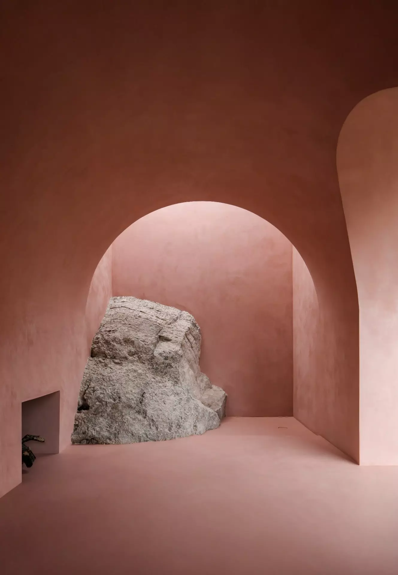 The Pink House has been built on a previous rock structure