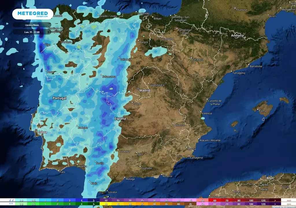 Forecast map for Monday, April 11