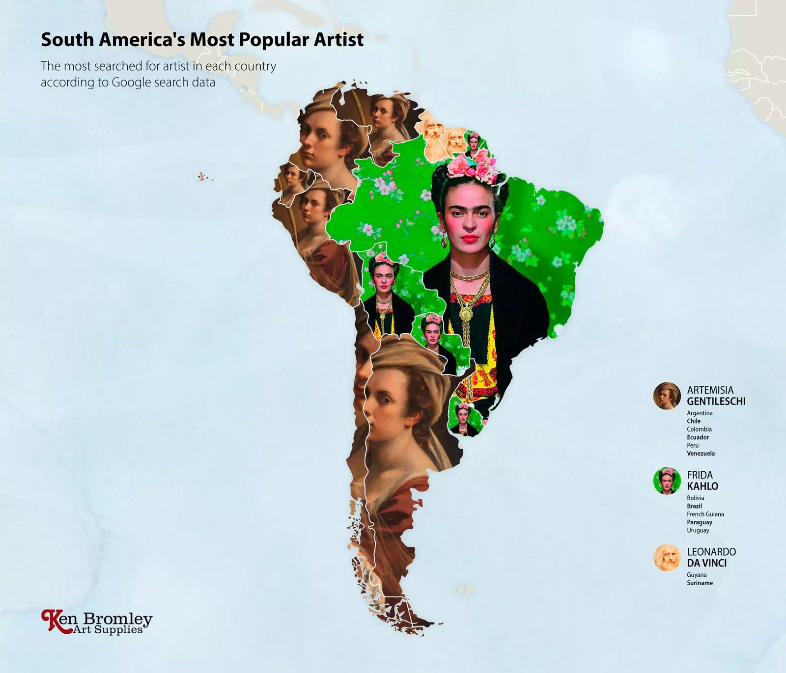 Map artists South America