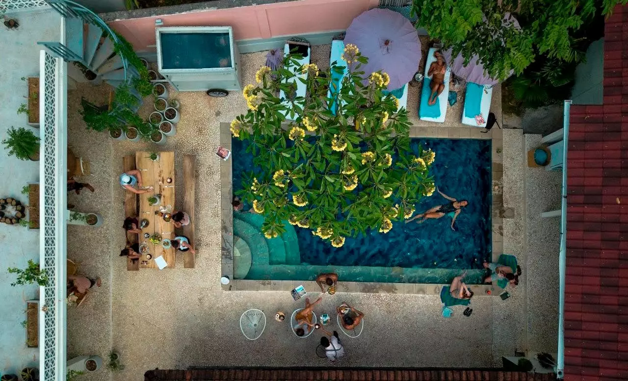 aerial view pool Cassava bali